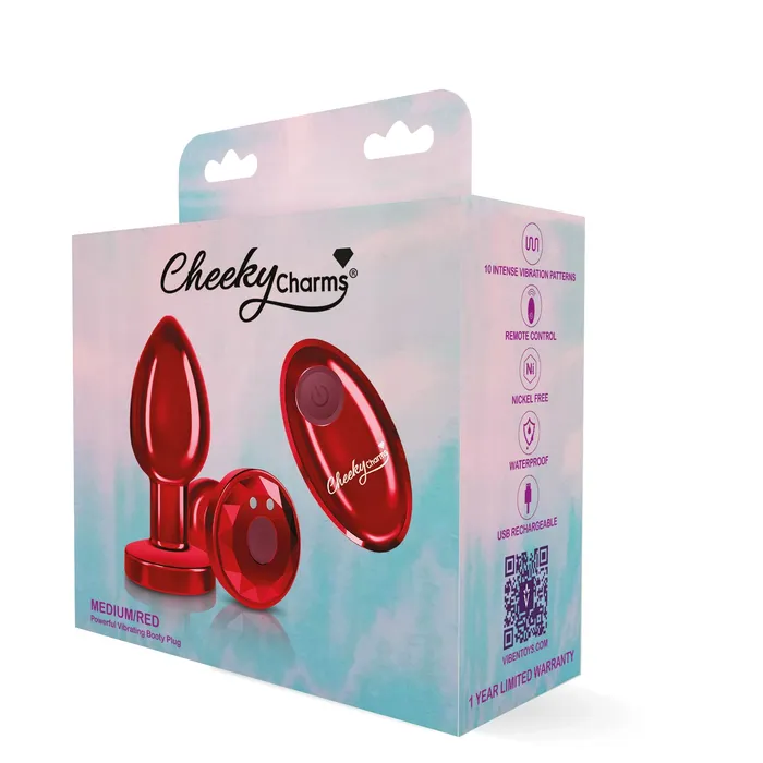 CHEEKY CHARMS VIBRATING METAL PLUG RED MEDIUM W REMOTE Fairvillacom Anal