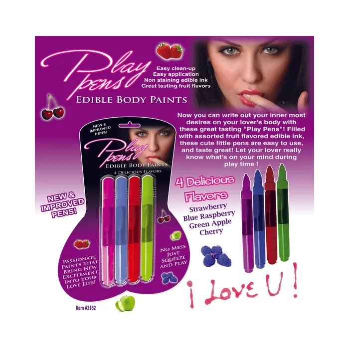 Couples Play Pen Edible Body Paints 4 Pack Fairvillacom