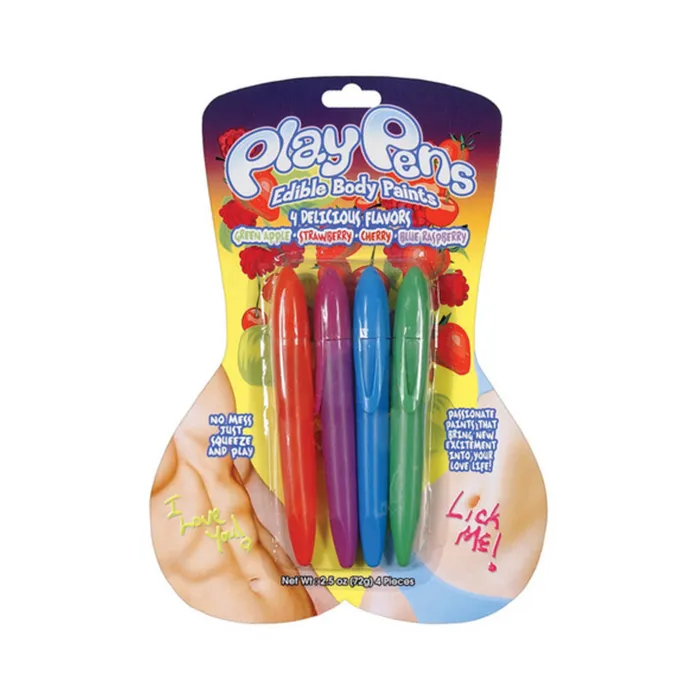 Couples Play Pen Edible Body Paints 4 Pack Fairvillacom