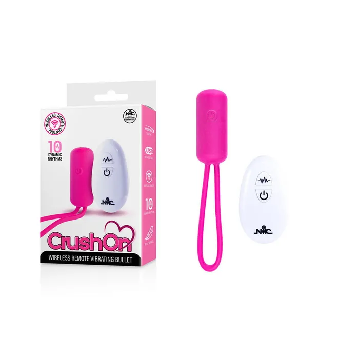 Crush On Insertable Bullet Vibrator with Remote Control Pink ShhhWndsr Female Sex Toys