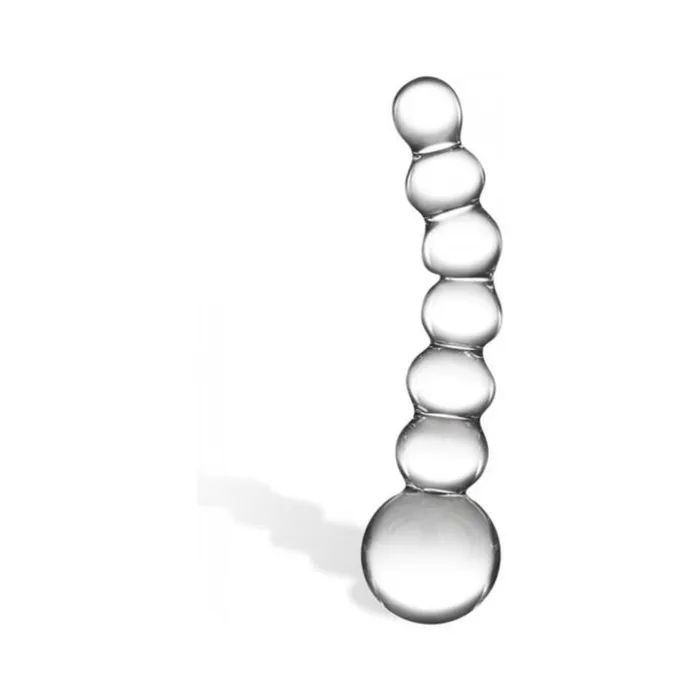 Dildos Fairvillacom Glas 5 inches Curved Glass Beaded Dildo Clear