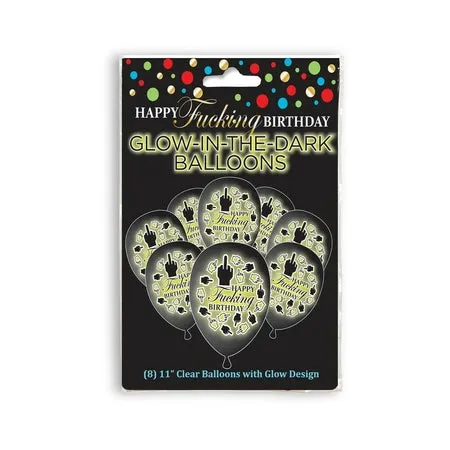 Dildos Fairvillacom Happy Fucking Birthday Glow in the Dark Balloons 8Pack