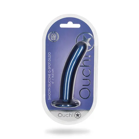Dildos Fairvillacom Shots Ouch Smooth Silicone 6 in GSpot Dildo Metallic Blue Dildos Fairvillacom Shots Ouch Smooth Silicone 6 in GSpot Dildo Metallic Blue