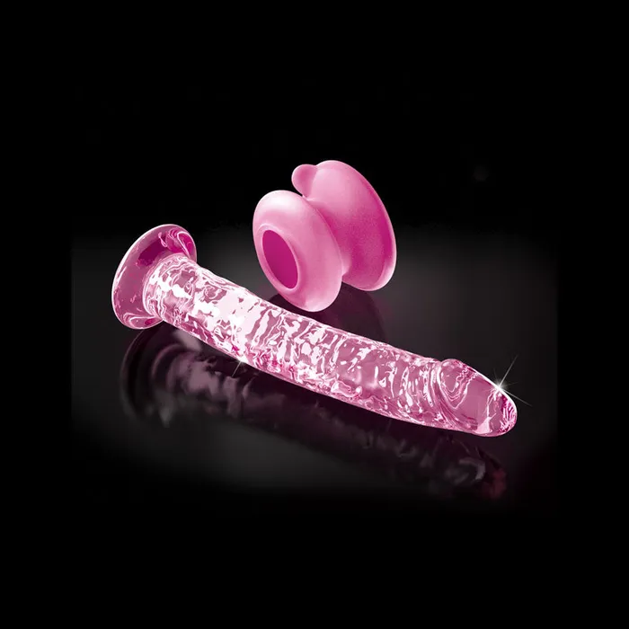 Dildos ShhhWndsr Icicles 86 GLASS Dildo dong 17cm with removable suction cup Pink