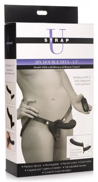 Dildos STRAP U 28X DOUBLE DIVA 15IN DOUBLE DILDO W HARNESS BLACK Fairvillacom Dildos STRAP U 28X DOUBLE DIVA 15IN DOUBLE DILDO W HARNESS BLACK Fairvillacom