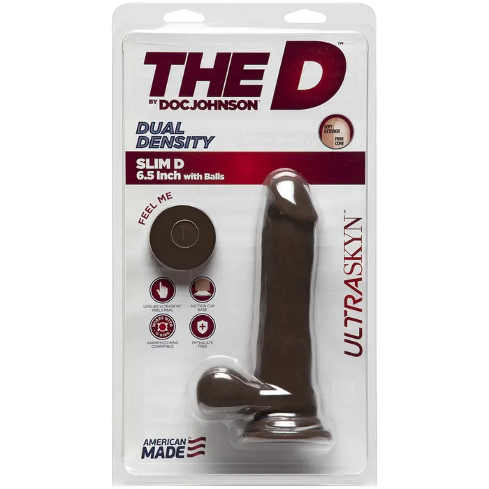 Dildos The D Slim D Ultraskyn 6 Cock BrownChocolate DOC JOHNSON