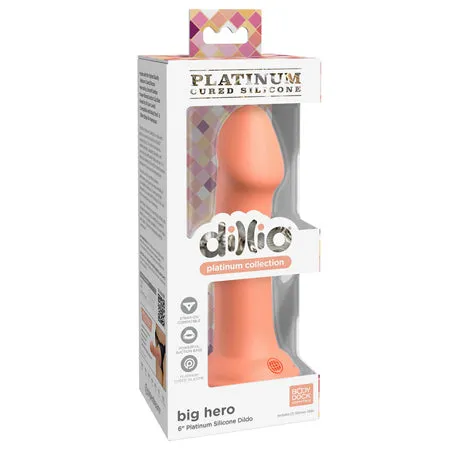 Dillio Platinum 6 Big Hero Silicone Dildo Peach Fairvillacom Dildos