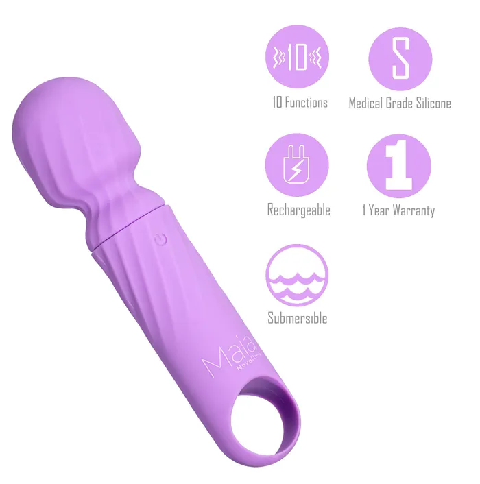 DOLLY PURPLE SILICONE MINI WAND RECHARGEABLE Maia Toys Vibrators
