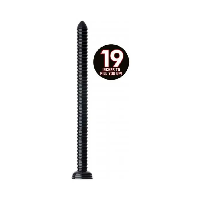 Fairvillacom Anal Hosed 19 Inches Ribbed Anal Snake Black Probe