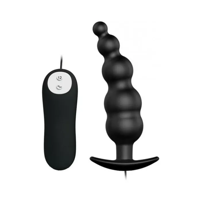 Fairvillacom Anal Pretty Love Vibrating Bead Butt Plug Black