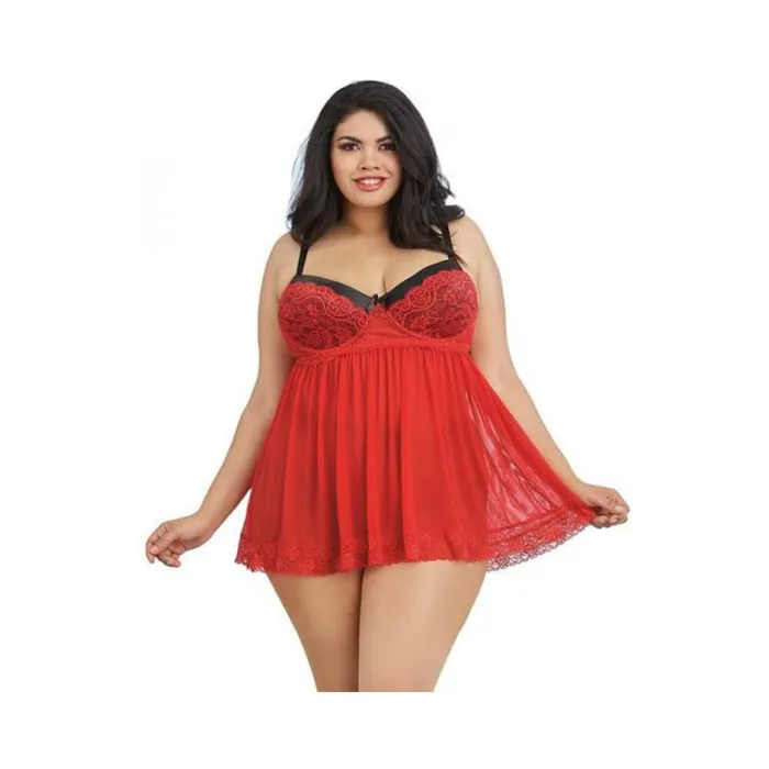 Fairvillacom Couples DG Lace Ovrlay Bdoll w Gstrng Ruby 3X