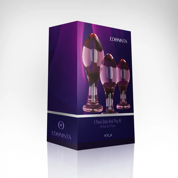 Fairvillacom Male Sex Toys Kyla 3 Piece Glass Anal Plug Kit