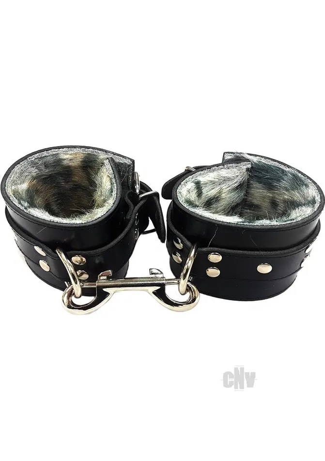 Fairvillacom Restraints Rouge Fur Wrist Cuffs Blkleopard