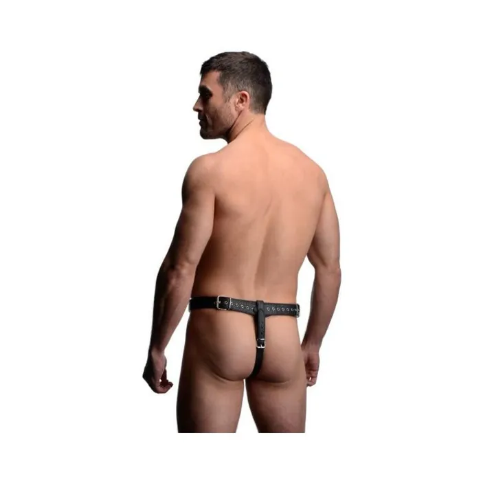 Fairvillacom Restraints Strict Male Chastity Harness OS Black Leather Fairvillacom Restraints Strict Male Chastity Harness OS Black Leather