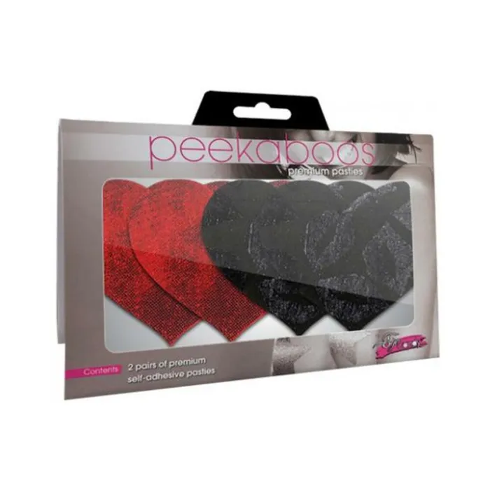 Fairvillacom Stolen Kisses Hearts Pasties Red Black 2 Pack Anal
