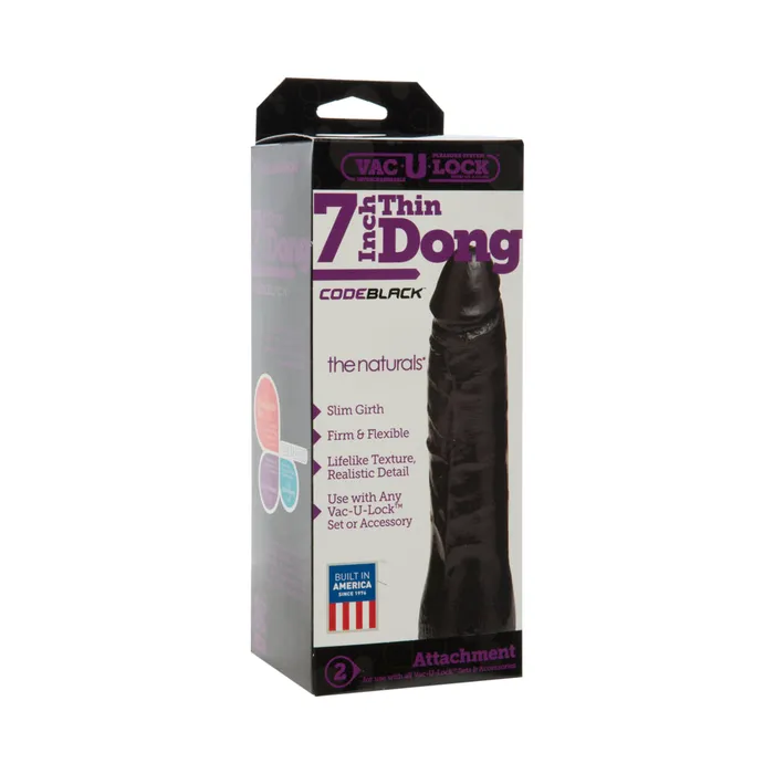 Fairvillacom Vac U Lock Code Black Natural Thin Dong 7 Inches Dildos