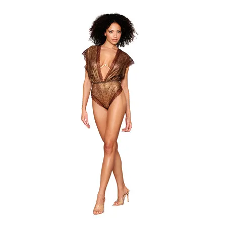 Fairvillacom Vibrators Dreamgirl Teddy and Rhinestone Bra Gold M