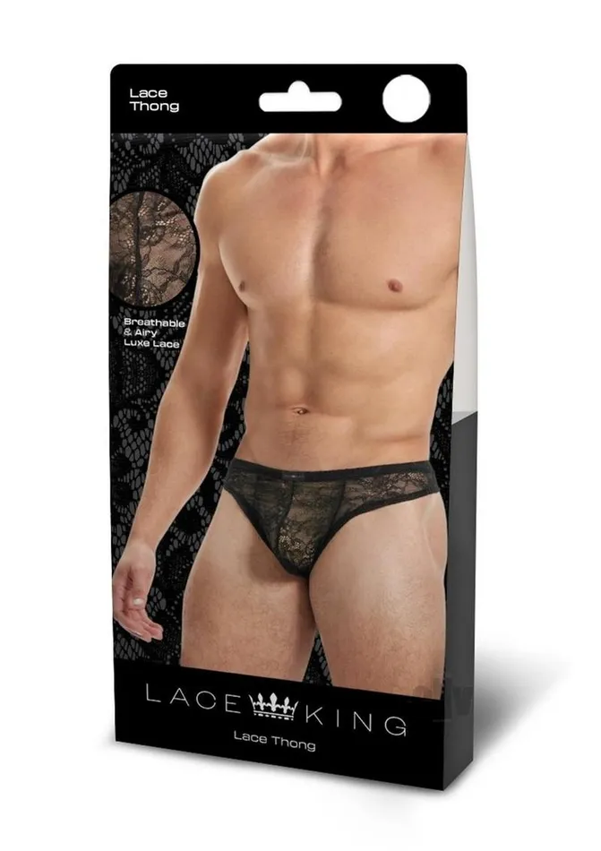 Fairvillacom Vibrators Lace King Lace Thong Sm Blk