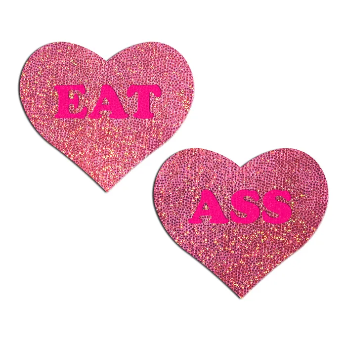 Fairvillacom Vibrators Pastease Eat Ass Hearts Pink Glitter