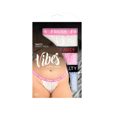 Fairvillacom Vibrators Vibes Tasty 3 Pack Thongs Assorted Colors QN