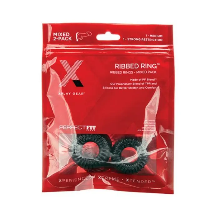 Fairvillacom Xplay Pf Blend Premium Stretch Ribbed Ring 2 Pk Male Sex Toys