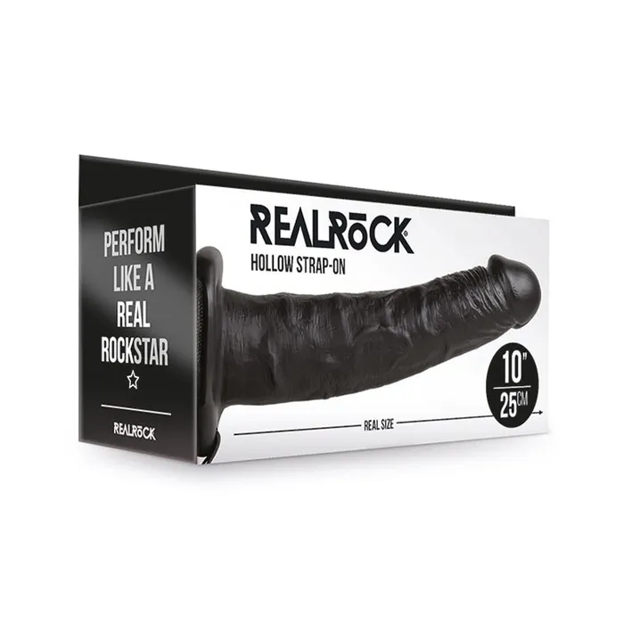 Female Sex Toys Fairvillacom RealRock 10in Hollow StrapOn Black