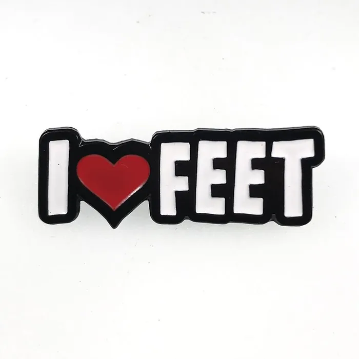 Geeky amp Kinky Vibrators Geeky amp Kinky I Love Heart Feet Pin