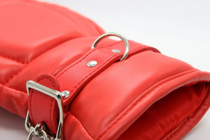 Gloves padded RED for BDSM restraint or Puppy play ShhhOb Anal