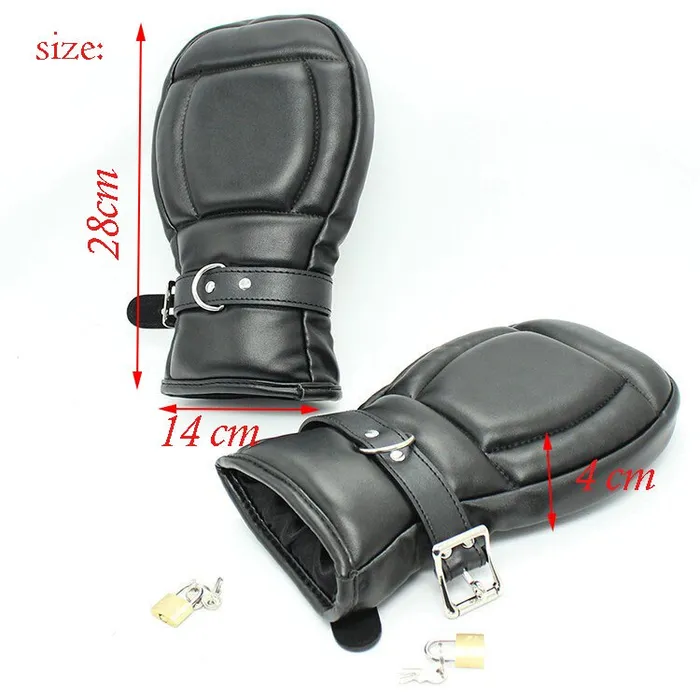 Gloves padded RED for BDSM restraint or Puppy play ShhhOb Anal