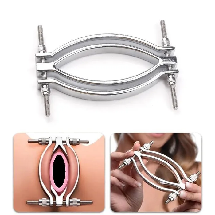 Labia clamp speculum in Stainless Steel plastic ends ShhhOb Dildos