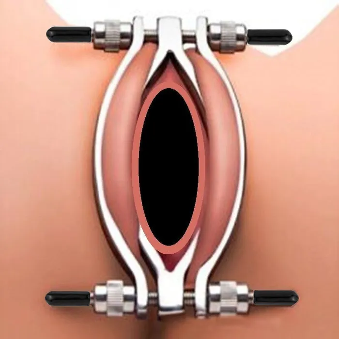 Labia clamp speculum in Stainless Steel plastic ends ShhhOb Dildos