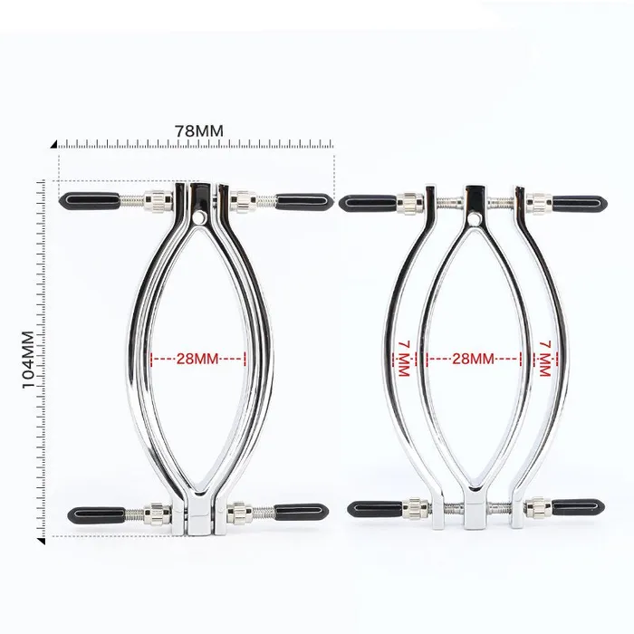 Labia clamp speculum in Stainless Steel plastic ends ShhhOb Dildos