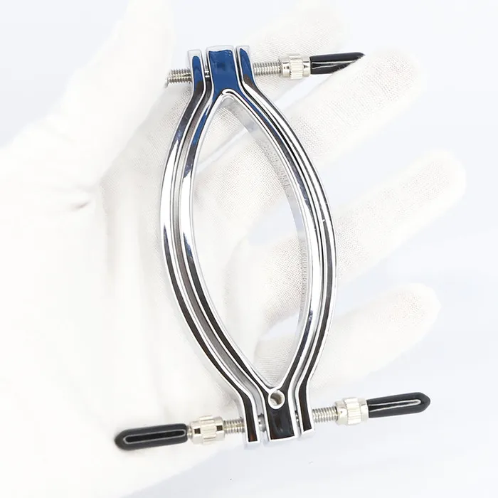 Labia clamp speculum in Stainless Steel plastic ends ShhhOb Dildos