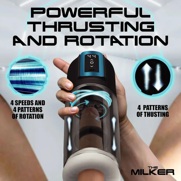 LoveBotz The Milker RotoStroke USBR Thrusting Rotating Male Masturbator ShhhWndsr Male Sex Toys