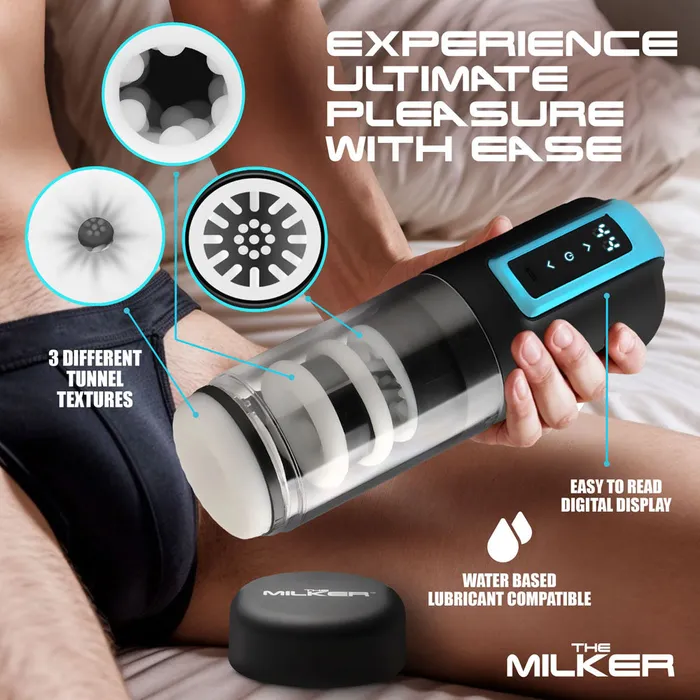 LoveBotz The Milker RotoStroke USBR Thrusting Rotating Male Masturbator ShhhWndsr Male Sex Toys