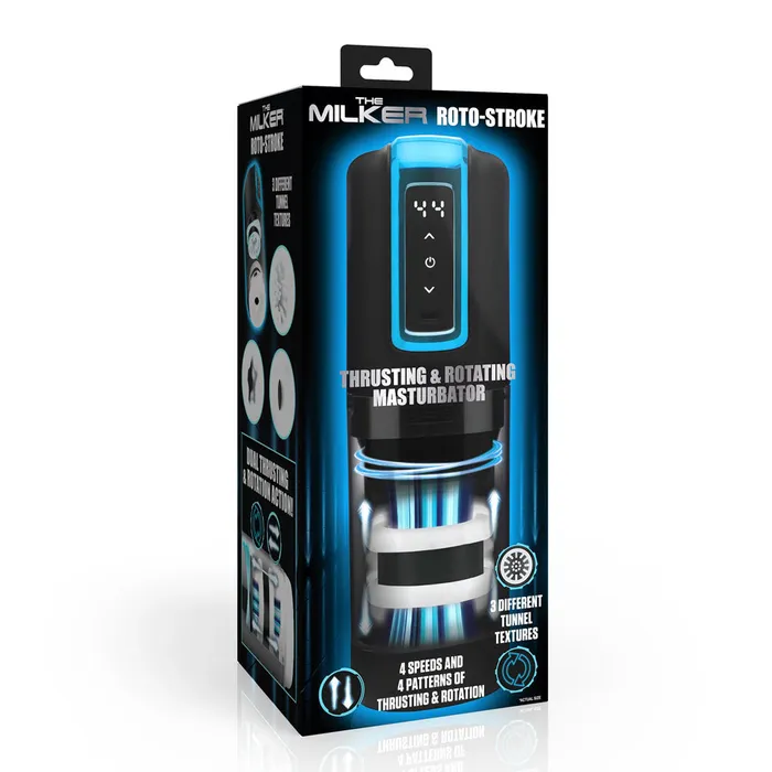 LoveBotz The Milker RotoStroke USBR Thrusting Rotating Male Masturbator ShhhWndsr Male Sex Toys