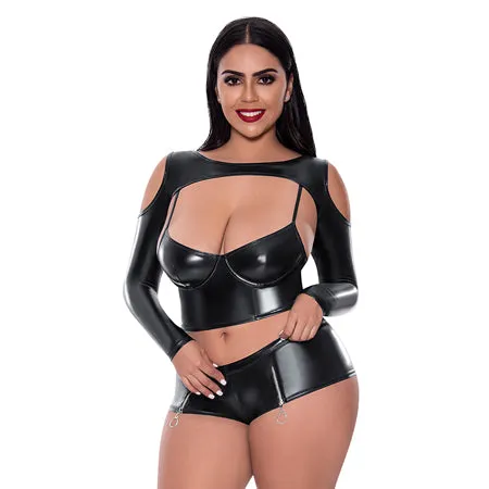 Magic Silk Liquid Onyx Camisole Longsleeve Shrug Short Set Black Queen Fairvillacom Anal