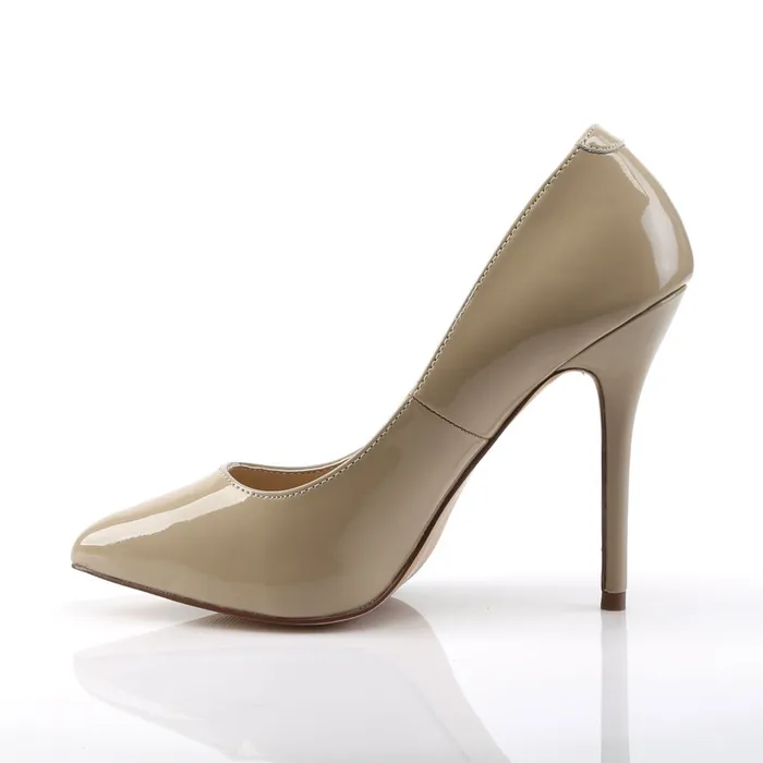 Male Sex Toys ShhhEFW Amuse 20 Classic Pump with 5 inch heel Cream Patent