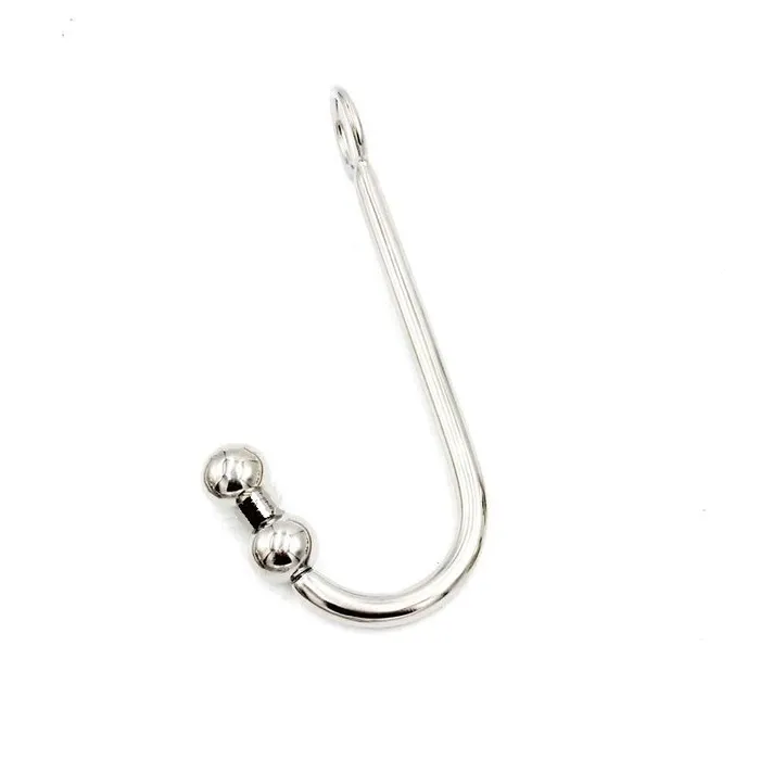 Male Sex Toys ShhhOb Stainless Steel Anal Hook 230mm with double ball end