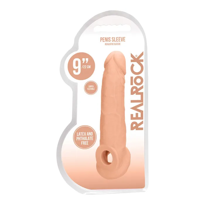 Male Sex Toys ShhhWndsr REALROCK 9 Realistic Penis Extender with Cock Rings Flesh Male Sex Toys ShhhWndsr REALROCK 9 Realistic Penis Extender with Cock Rings Flesh
