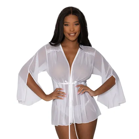 Modern Romance Flowing Short Robe White SM Fairvillacom Vibrators
