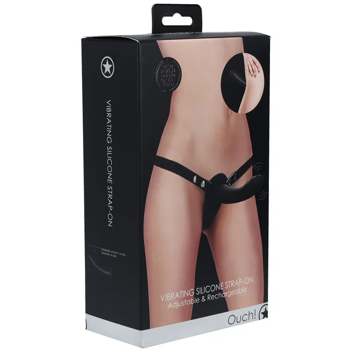 OUCH VIBRATING Silicone PENIS StrapOn 15cm Black ShhhWndsr Female Sex Toys OUCH VIBRATING Silicone PENIS StrapOn 15cm Black ShhhWndsr Female Sex Toys