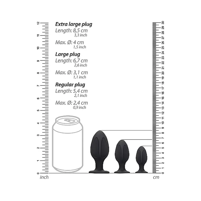 Ouchdiamond Shape Butt Plug Set Black Fairvillacom Anal