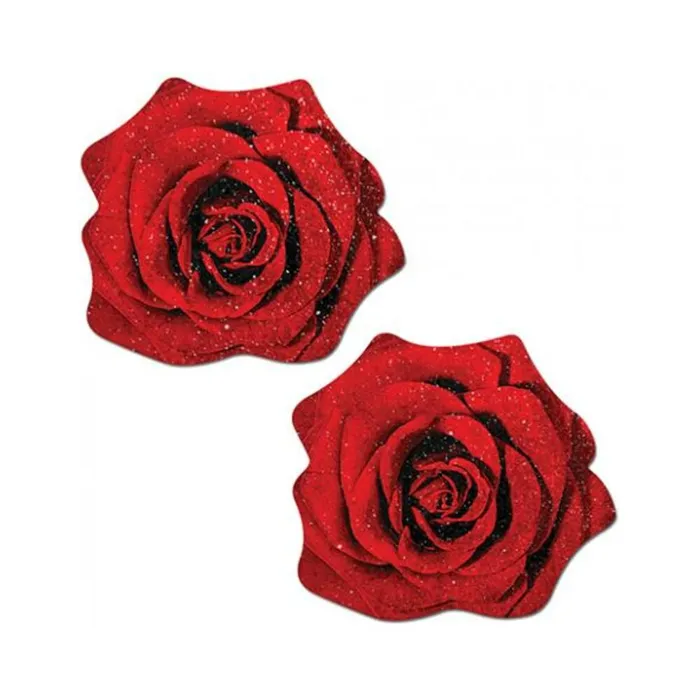Pastease Glitter Velvet Blooming Rose Red OS Fairvillacom Vibrators
