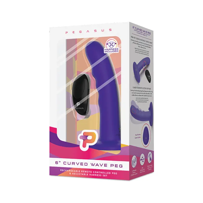 Pegasus 6 Wireless Remote Control Curved Wave Peg With Harness Purple Fairvillacom Female Sex Toys