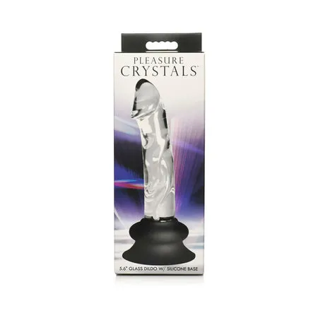 Pleasure Crystals 56 in Glass Dildo with Silicone Base Curve Novelties Female Sex Toys Pleasure Crystals 56 in Glass Dildo with Silicone Base Curve Novelties Female Sex Toys