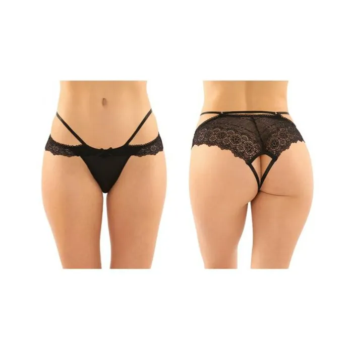 Posey Strappy Lace And Microfiber Crotchless Panty 6pack Lxl Black Fairvillacom Anal