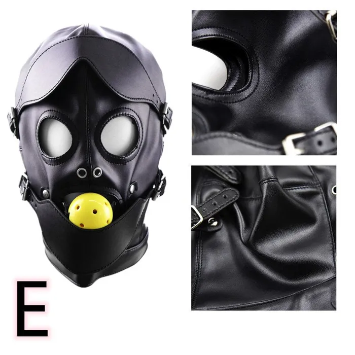PU Leather Hood for BDSM Style E ShhhOb Restraints
