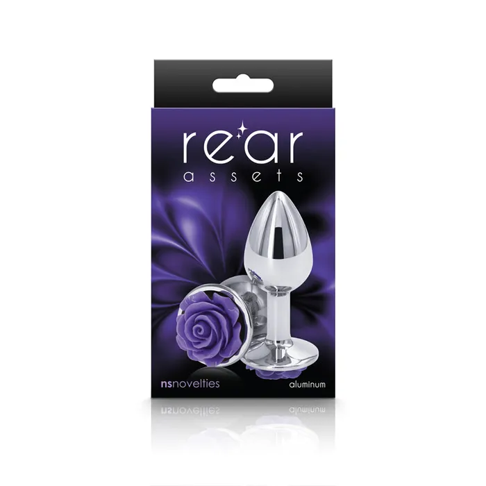 Rear Assets Butt Plug with Rose Insert Silver Small ShhhWndsr Anal