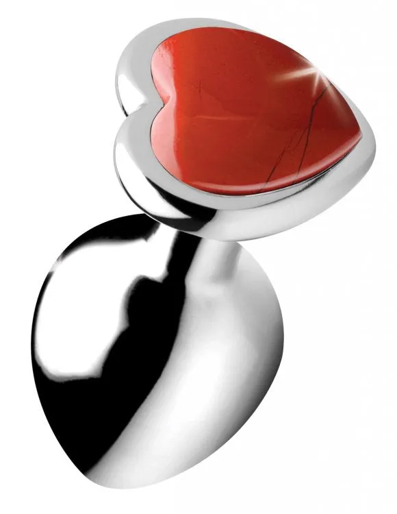Red Jasper Heart Anal Plug Medium Fairvillacom Male Sex Toys